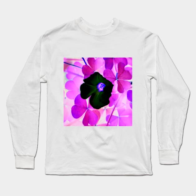 Black Oxalis Long Sleeve T-Shirt by ChicoDeBerenjena